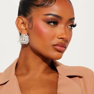 Fashion Nova Pure Excellence Rhinestone Earrings